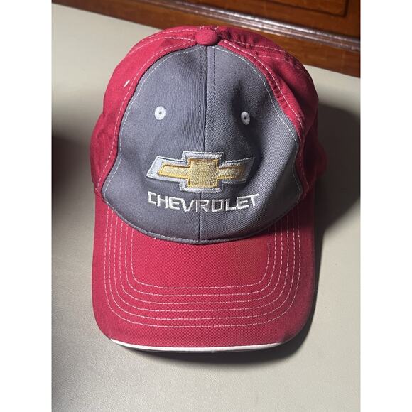 Sportsman Chevrolet Bow Tie Ball Cap Red Gray - Picture 1 of 5